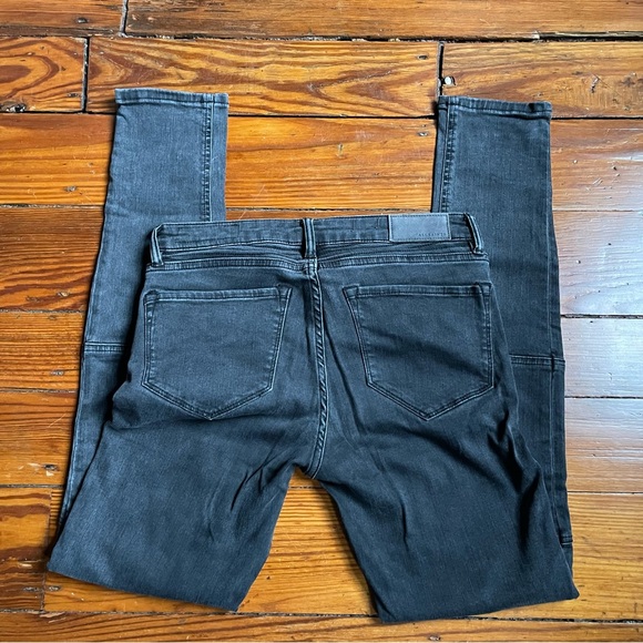 All Saints Moto Biker Skinny Jeans Size 28 Washed Black - Picture 10 of 13